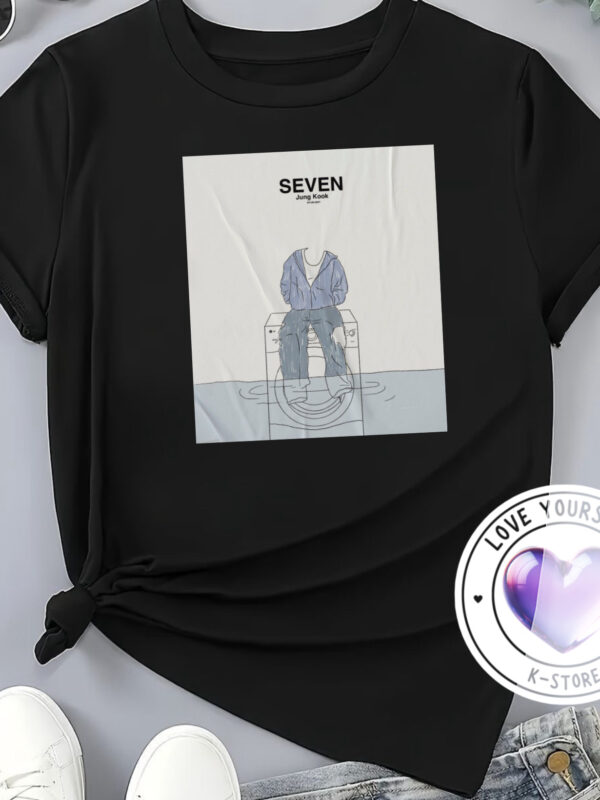 Polera Negra Seven Cuadro