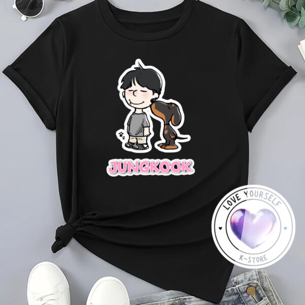 Polera Negra Jung Kook Rosa