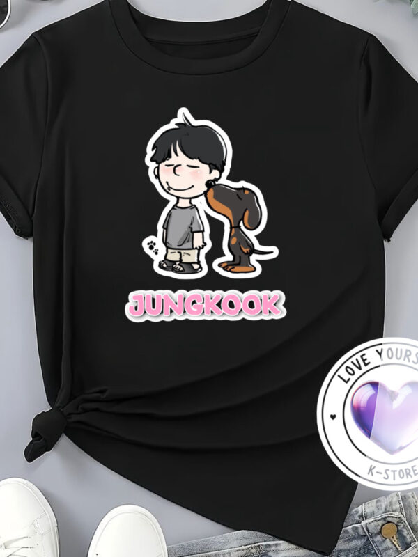 Polera Negra Jung Kook Rosa