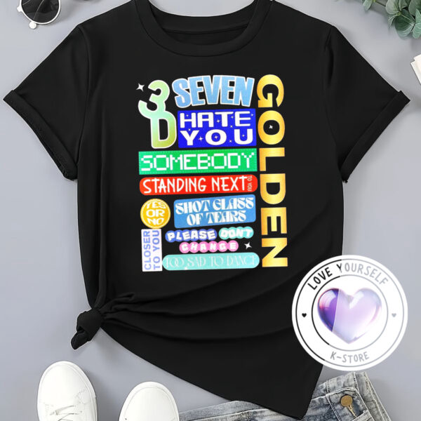 Polera Negra Jung Kook 3D Seven Hate You