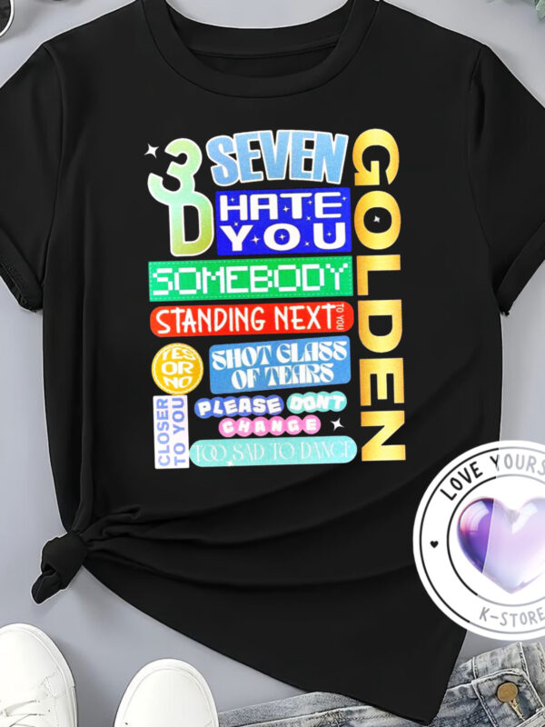 Polera Negra Jung Kook 3D Seven Hate You