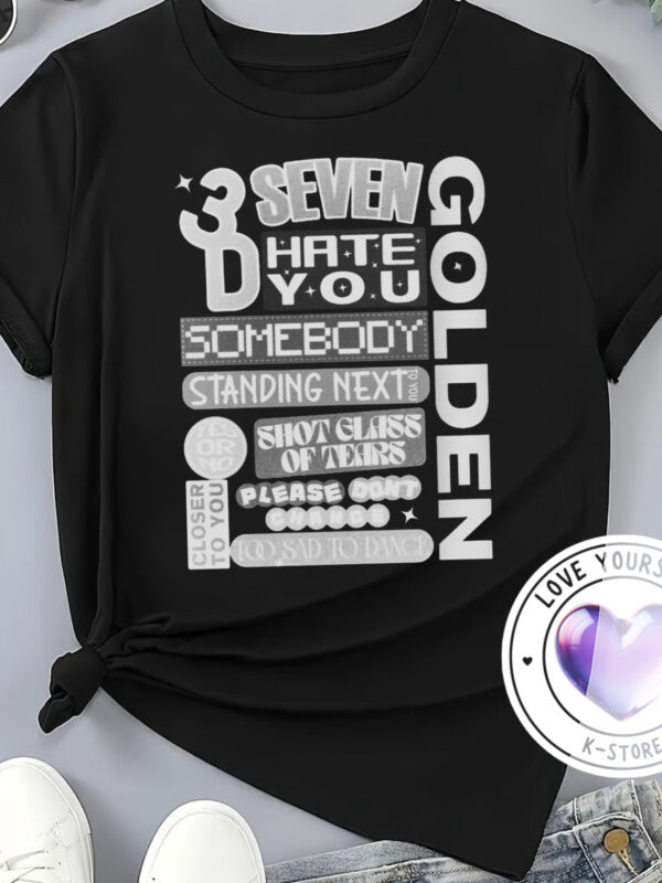 Polera Negra Jung Kook 3D Seven hate you Gris