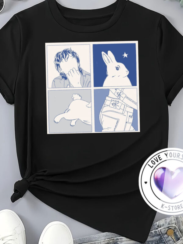 Polera Negra Jung Kook conejo