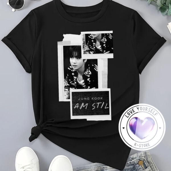 Polera Negra Jung Kook cuadro I am still