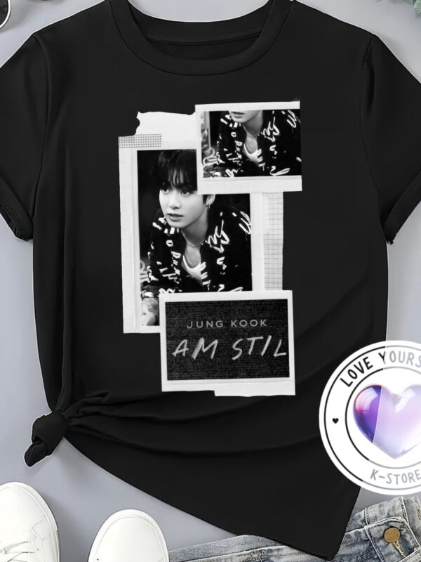 Polera Negra Jung Kook cuadro I am still