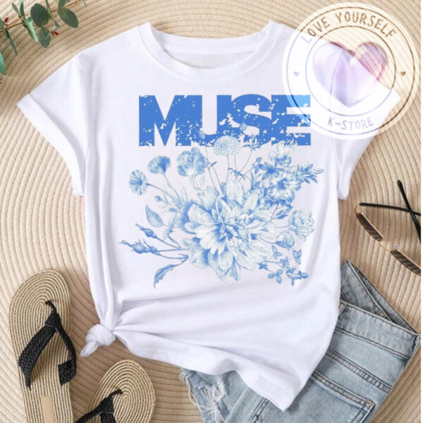 POLERA JIMIN DISCO BLANCA FLOR ESMERALDO