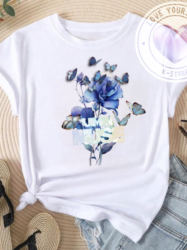 POLERA JIMIN DISCO MUSE BLANCA FLOR ESMERALDO