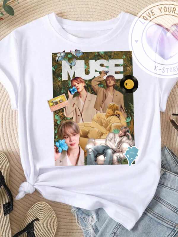 POLERA JIMIN DISCO MUSE BLANCA