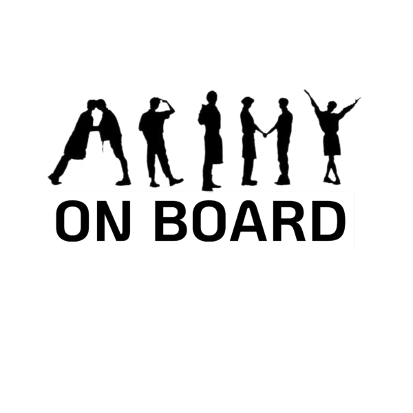 ARMY ON BOARD INTEGRANTE CONTORNO BLANCO