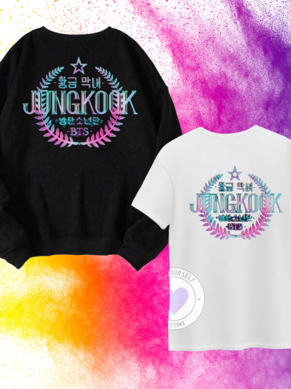 JK AMBOS POLERON NEGRO SG SC Y POLERA BLANCA LETRAS JK