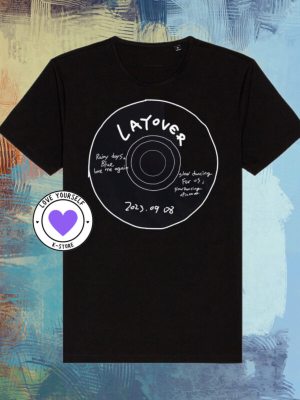 V DISCO SILUETA LAYOVER POLERA NEGRA