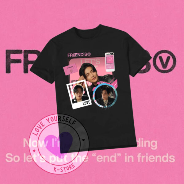 V IMAGENES FRIENDS POLERA NEGRA