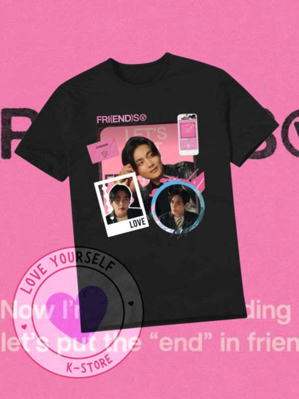 V IMAGENES FRIENDS POLERA NEGRA
