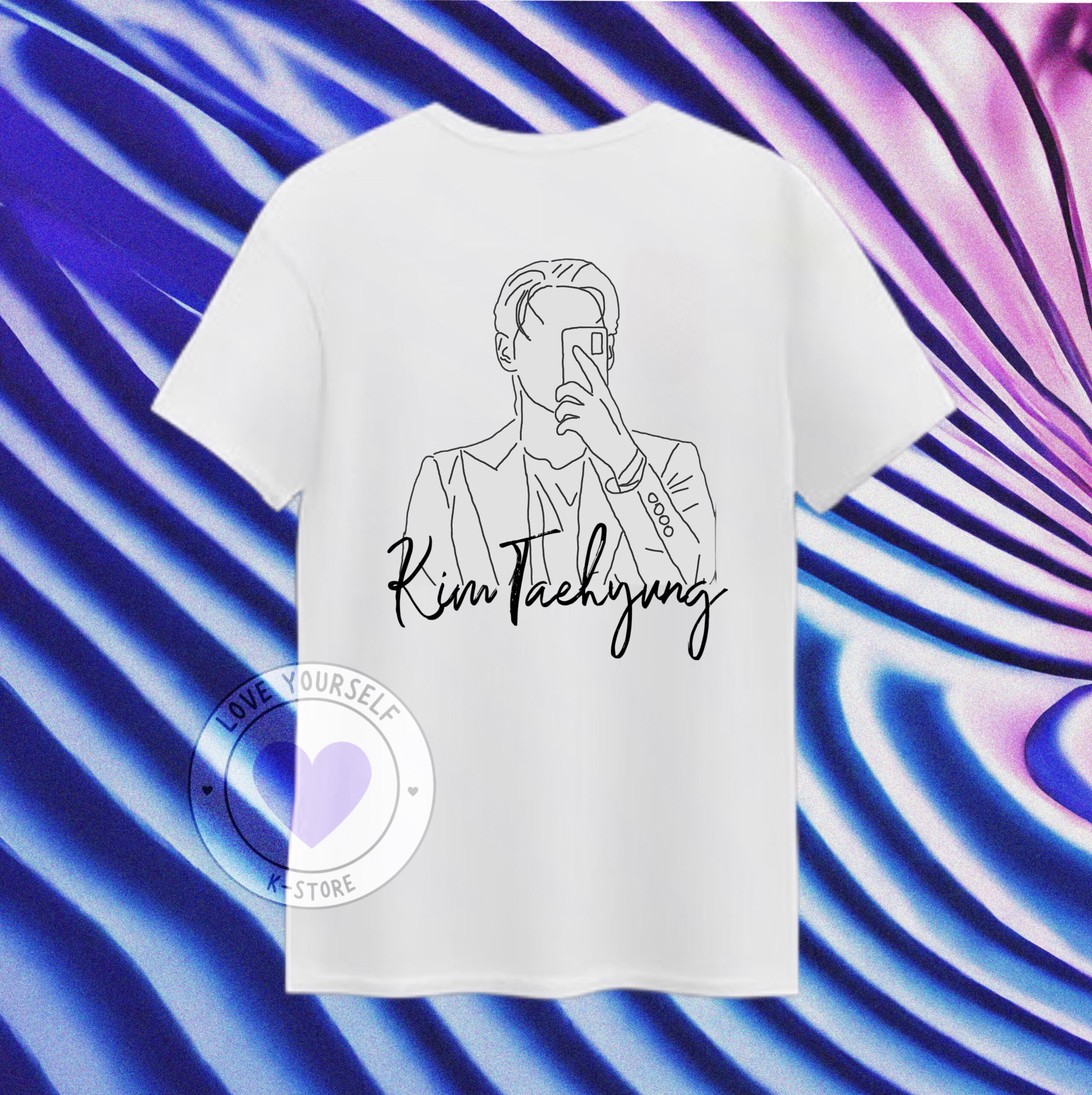 V KIM TAE SILUETA POLERA BLANCA