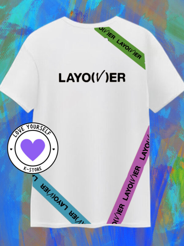 V LAYOVER FRANJAS POLERA BLANCA