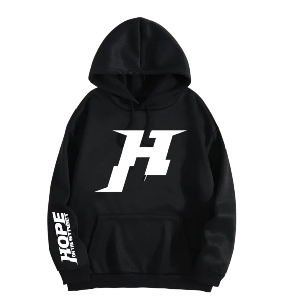 POLERON NEGRO CON GORRO JHOPE H