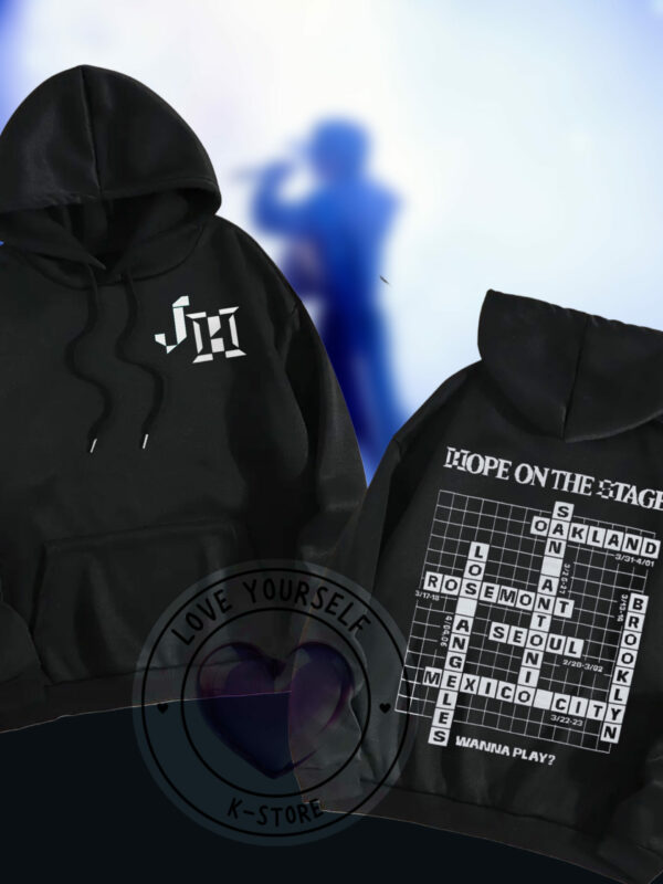 POLERON NEGRO CON GORRO JHOPE HOPE ON THE STAGE