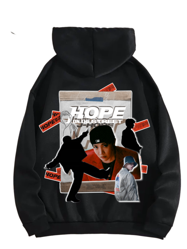 POLERON NEGRO CON GORRO JHOPE ON THE STREET