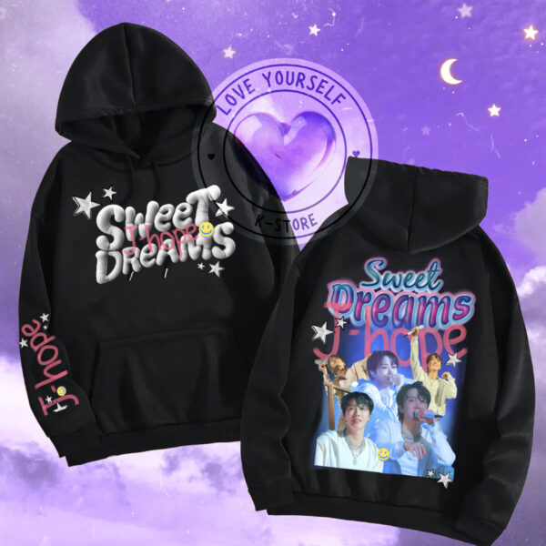 POLERON NEGRO CON GORRO JHOPE SWEET DREAMS