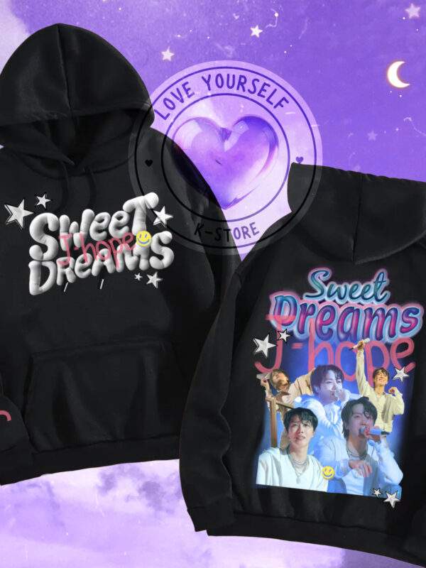 POLERON NEGRO CON GORRO JHOPE SWEET DREAMS