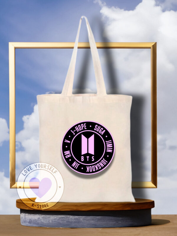 TOTE BAG LOGO BTS CIRCULAR BEIGE