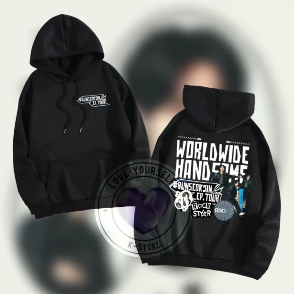 POLERON NEGRO GORRO JIN RUN