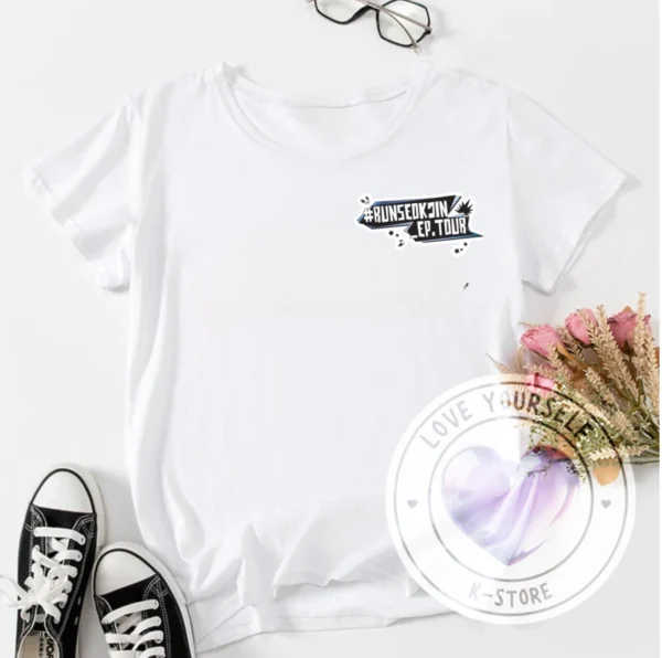 POLERA BLANCA JIN LOGO RUN