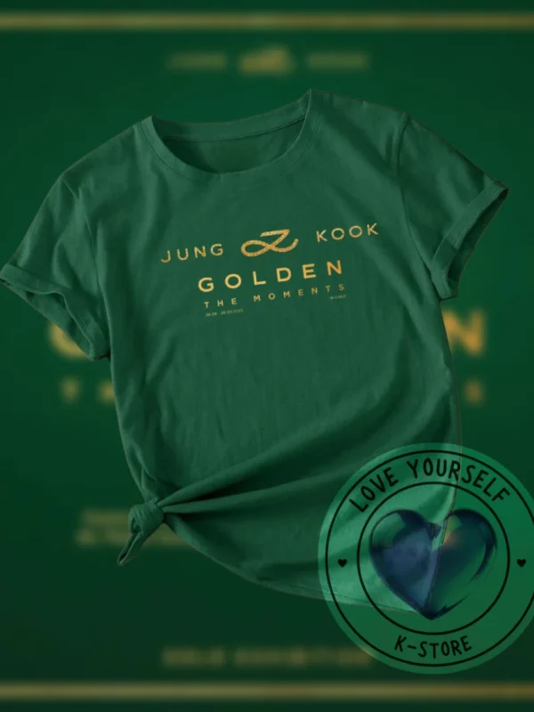 POLERA VERDE JK GOLDEN LETRAS